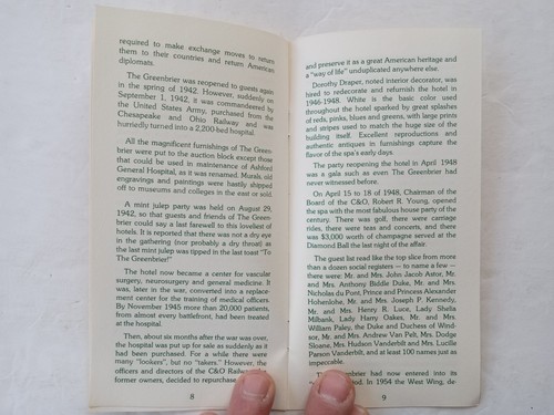 The GREENBRIER White Sulfer Springs WV Historical Heritage Booklet 1958 - Picture 15 of 24