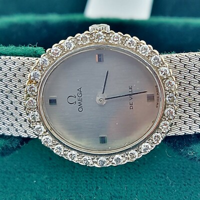 Omega De Ville 18k Solid White Gold Vintage Ladies Diamond  display picture 3