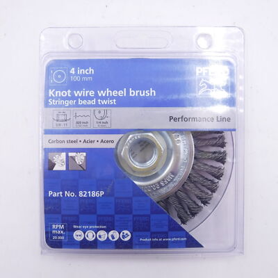 PFERD 82186P 4'' Stringer Bead Twist Knot Wheel Brush 5/8-11 Thread .020 Wire