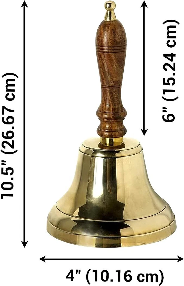 4" Campana Mano - Metallo Campana Natalizie con Gancio a Parete - Immagine 2 di 4