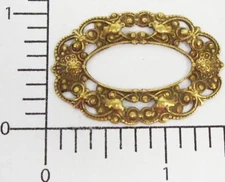 24383        2 Pc  Brass Oxidized Oval Filigree Jewelry Finding
