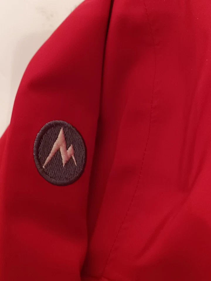Marmot Jacket Mens XL Red Membrain Hooded Removable Stowaway Windbreaker Zip - Image 4 of 4