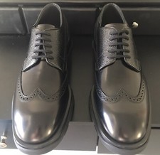 Alexander McQueen Black Brogue Leather Loafers Shoes Size US 11/EU 44 New In Box