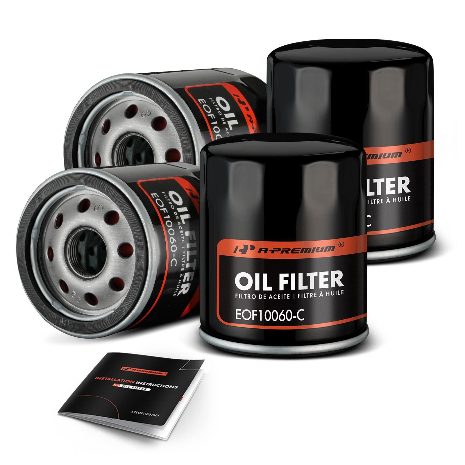 A-Premium 4x Engine Oil Filter for Buick Dodge Cadillac Jeep Chrysler 10K Miles