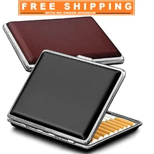 roygra Cigarette Case 2 Pack - PU Leather 20 Capacity for Regular, King Size