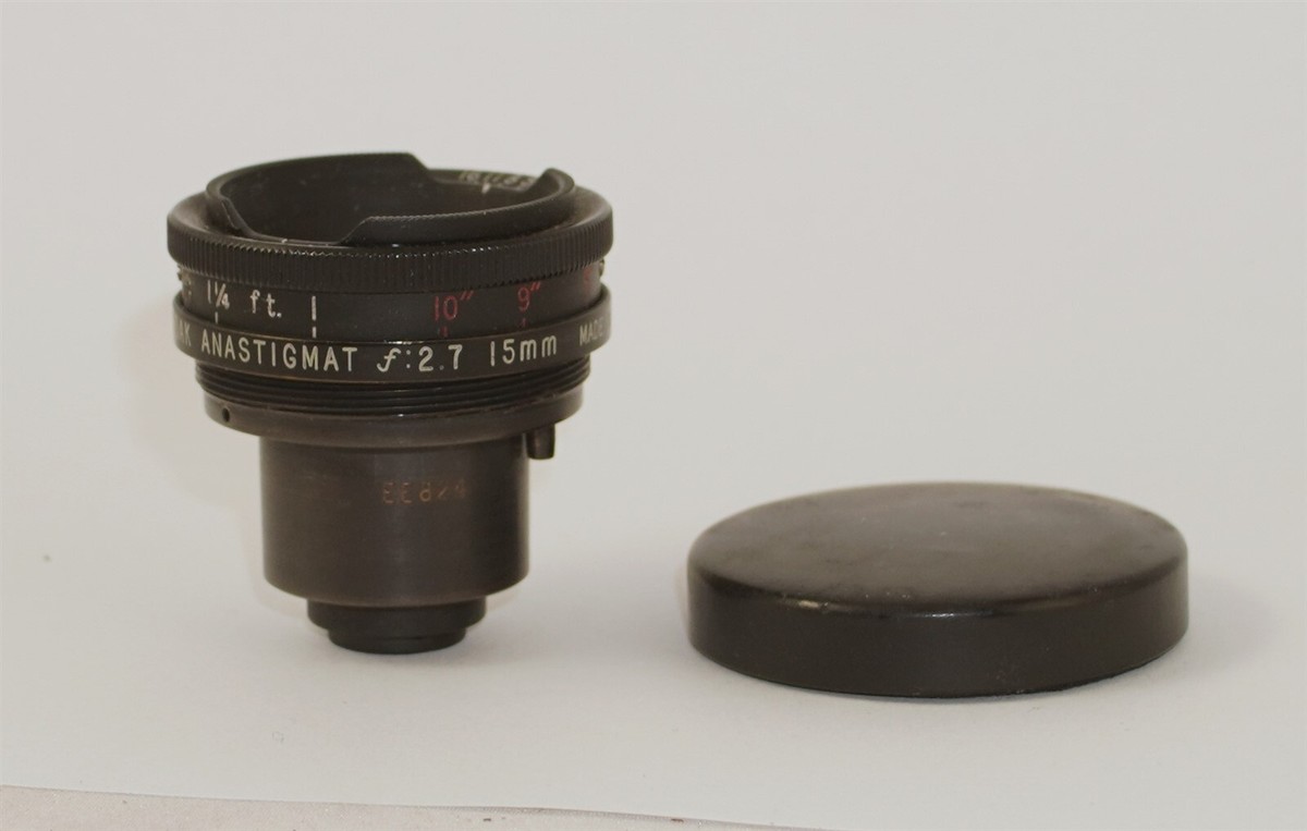 Kodak Anastigmat 15mm f2.7 S Mount Military WWII Black Paint Cine