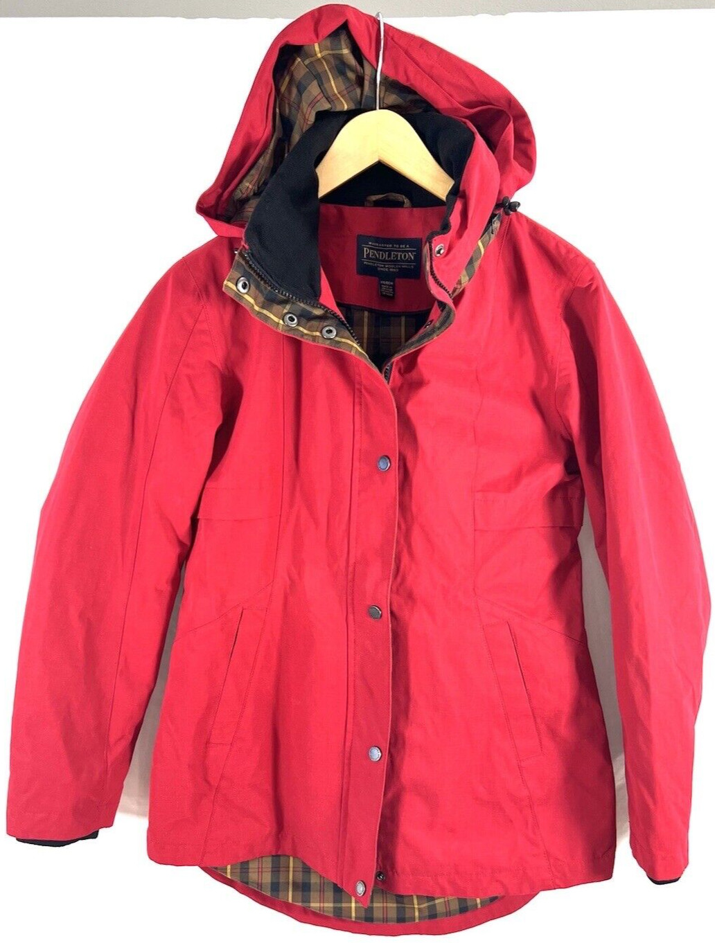 PENDLETON Red Softshell Women Rain Jacket with Ho… - image 2