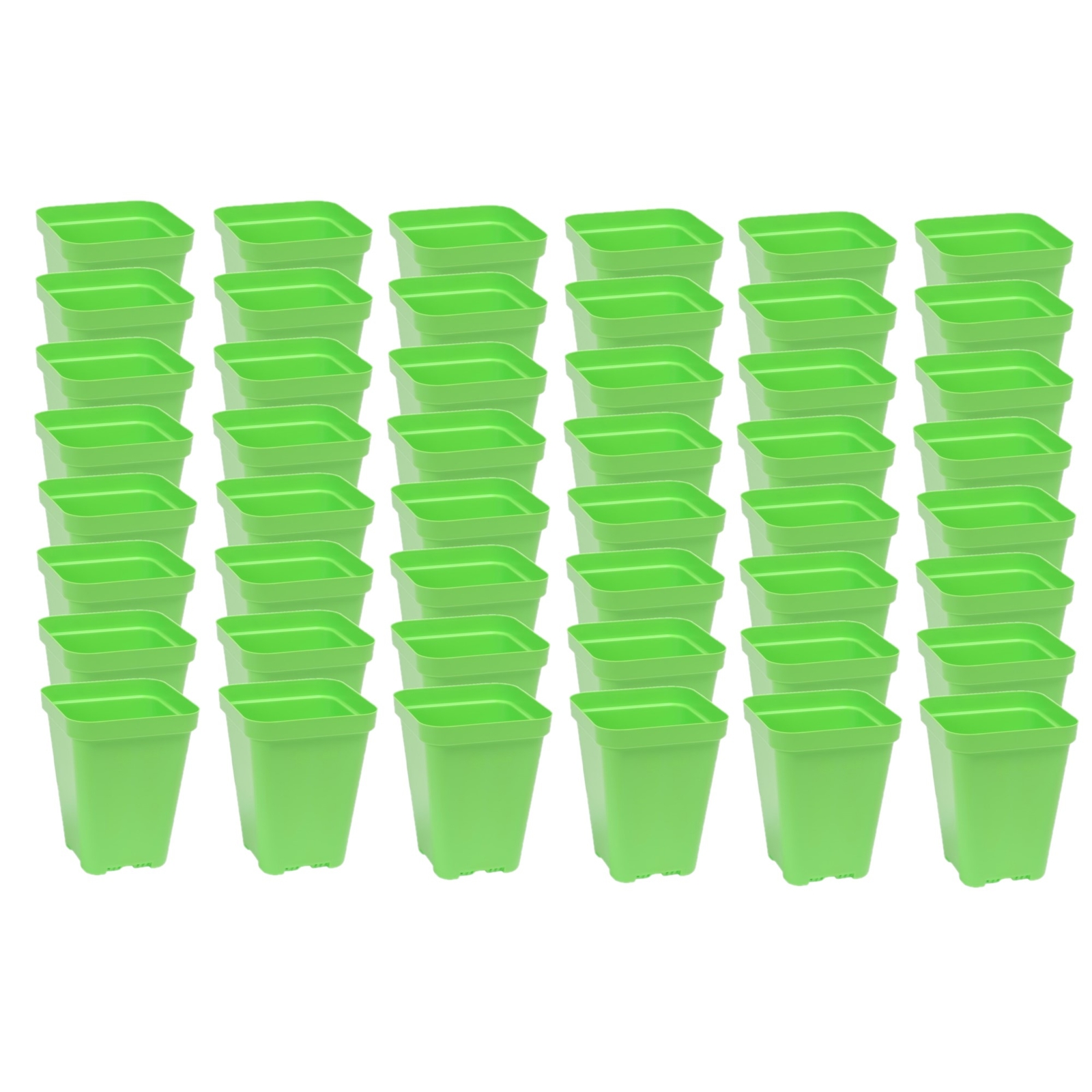 SUNPACK 3.3" x 3.3" Seed Starting Square Insert Pot, Green, 4" (Pack of 48)