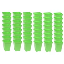 SUNPACK 3.3" x 3.3" Seed Starting Square Insert Pot, Green, 4" (Pack of 48)