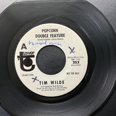 Tim Wilde, Popcorn Double Feature / Too Many Questions, Promo 7'' 45rpm Vinyl, NM