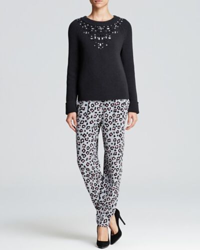 NWT Kate Spade Tokyo Grid Embellished Crewneck Chunky Sweater Black $378 – S, L - Picture 3 of 3
