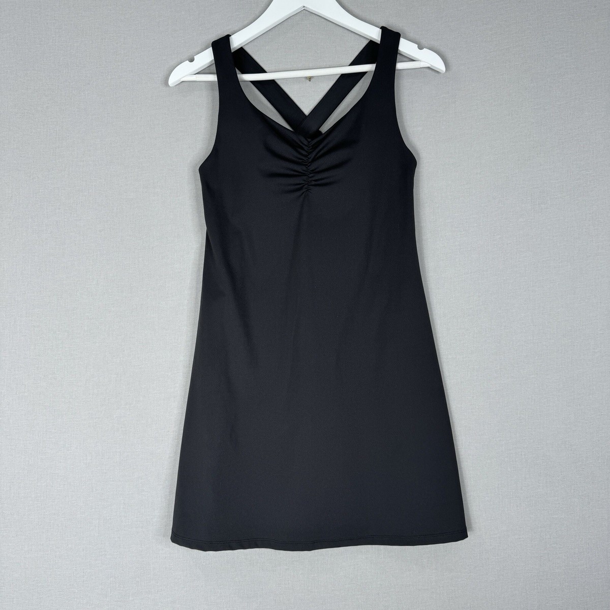 knee length dresses for ladies Off White Scoop Neck Shorts Lined Mini Tennis Dress