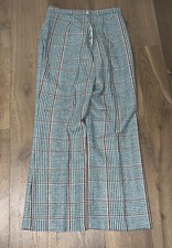 NWOT VTG 60s 70s Beeline Fashions Plaid Acrylic Pants Womens Sz 18 30x30 Slacks