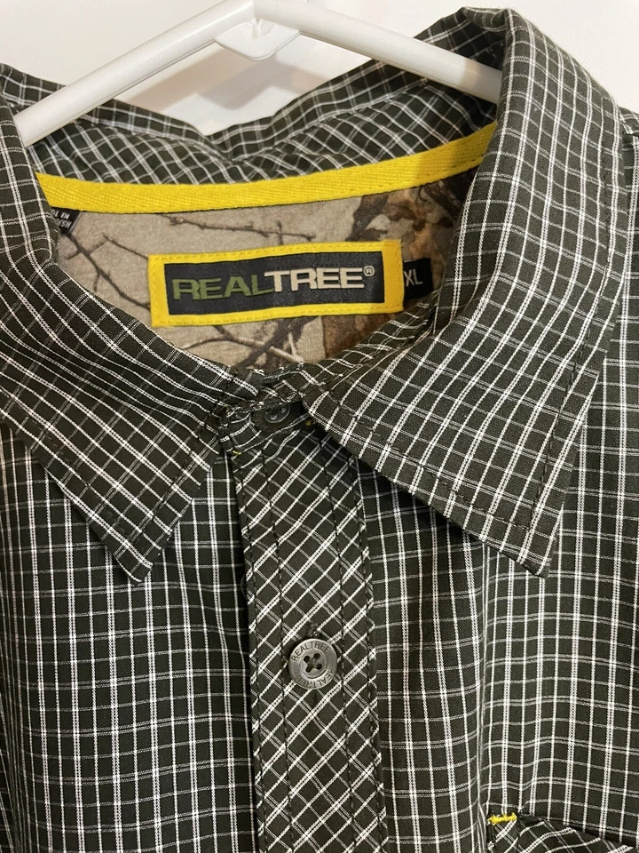 Camisa Realtree Abotonada Adulto Extra Grande Negra Rayas Informal Exterior Hombres Foto 4 de 4