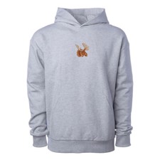 Wildlife moose embroidered pullover sweat hoodie, animal hoodie - gray