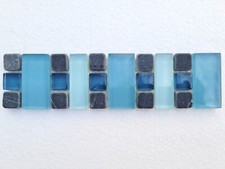 20 pezzi Fasce Mosaico Vetro e Marmo 5x20 su rete bagno salotto rivestimento