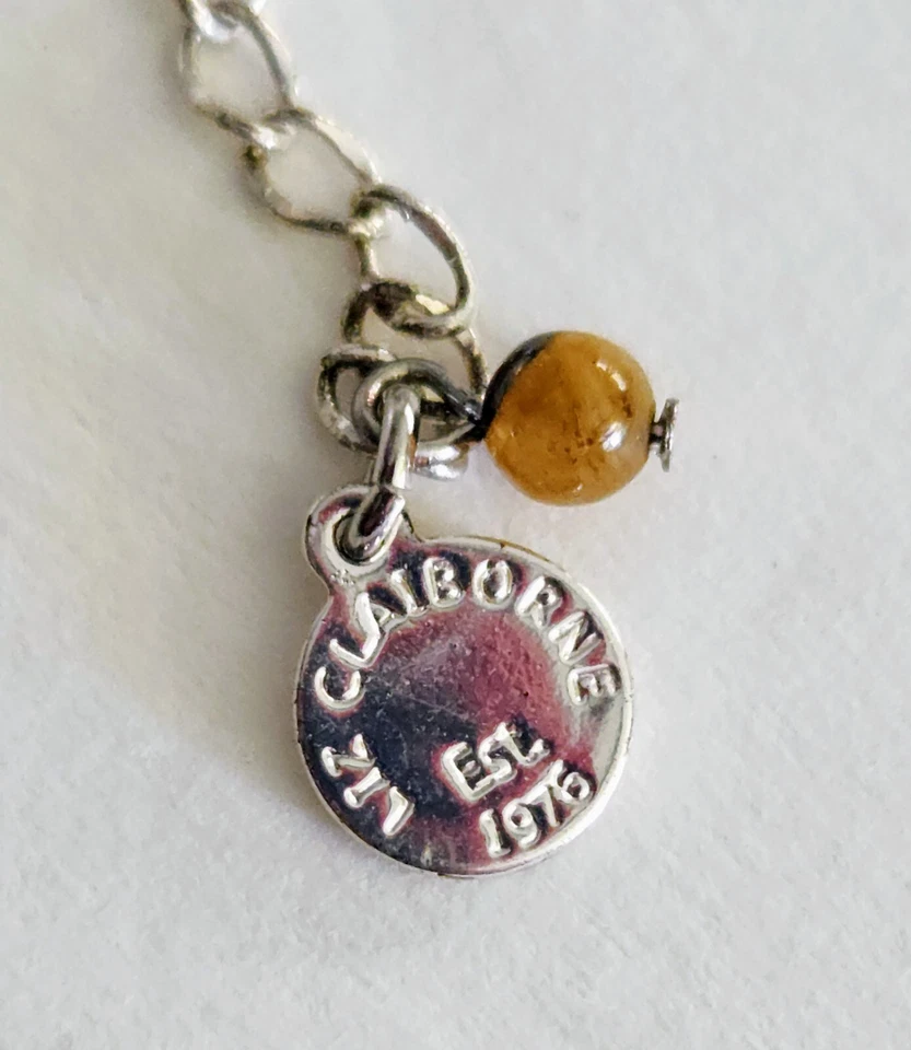 Collar Gargantilla Torgue Liz Claiborne con Colgante Ovalado Tono Negro/Plata Foto 4 de 4