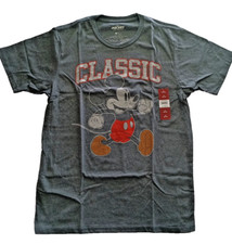 Disney T-Shirt Men's Classic Mickey Mouse Distressed Short Sleeve Sz Medium Grey