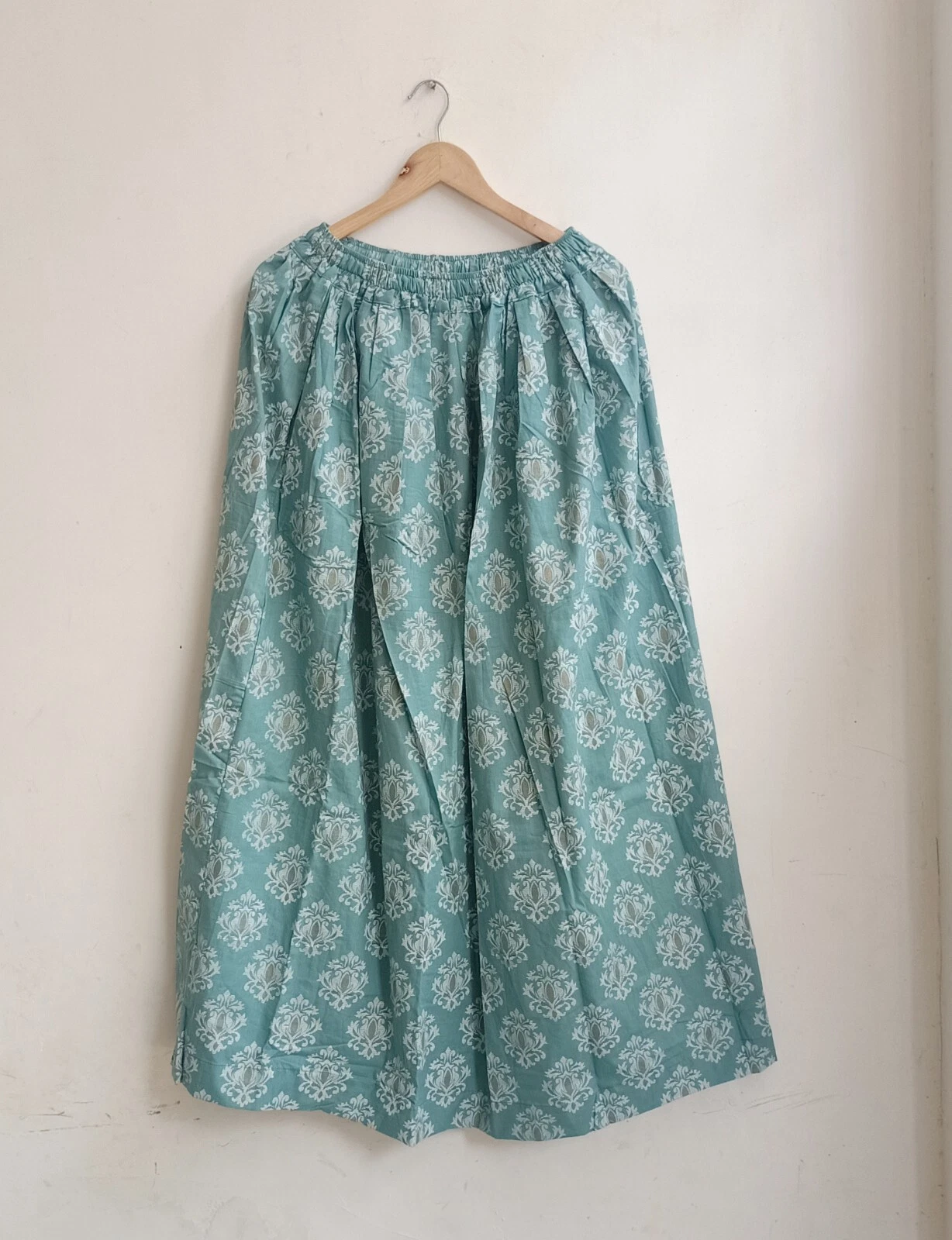 Cotton Green Floral Print Skirt Indian Women Clothing Skirt Partywear Skirts US