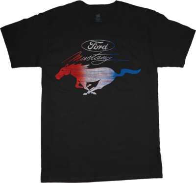 Ford Mustang Pony T-shirt Mens Ford Racing Tee Shirt Mens