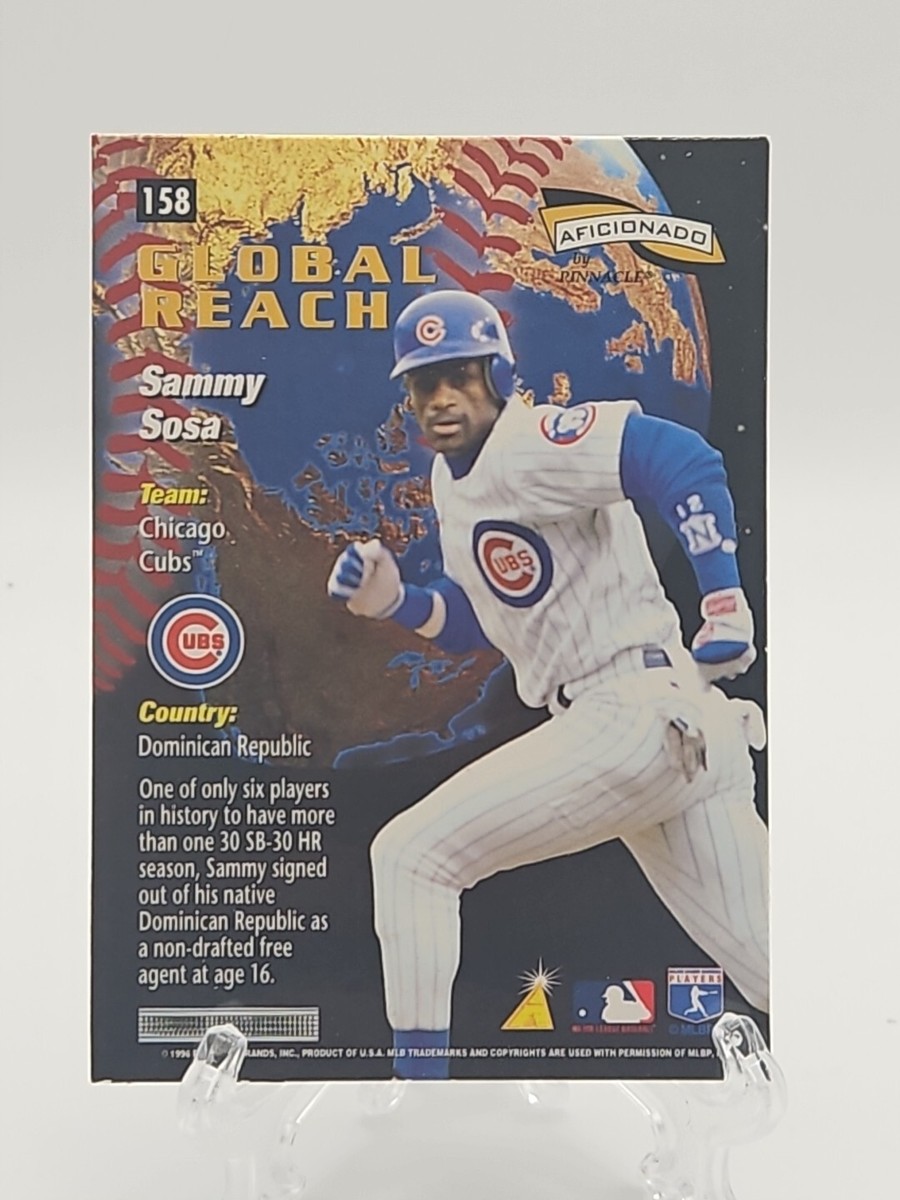 1996 Sammy Sosa Pinnacle Aficionado Global Reach Cubs #158