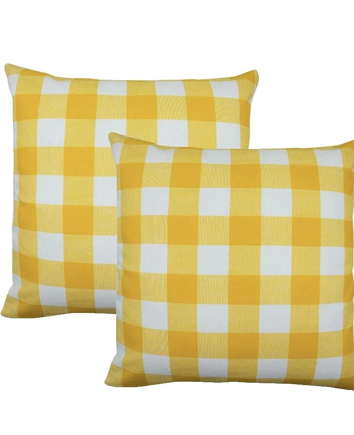 Plaid White 100% Cotton Home Décor Pillows