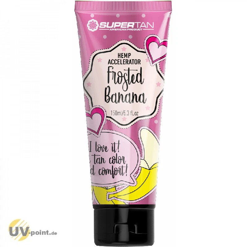 SuperTan FROSTED BANANA Hemp Accelerator 150ml Solarium Cosmetici Lozione Abbronzante