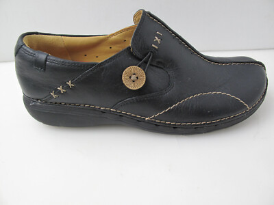 Clarks Artisan Unstructured UN Loop 85074 Black Leather Loafer