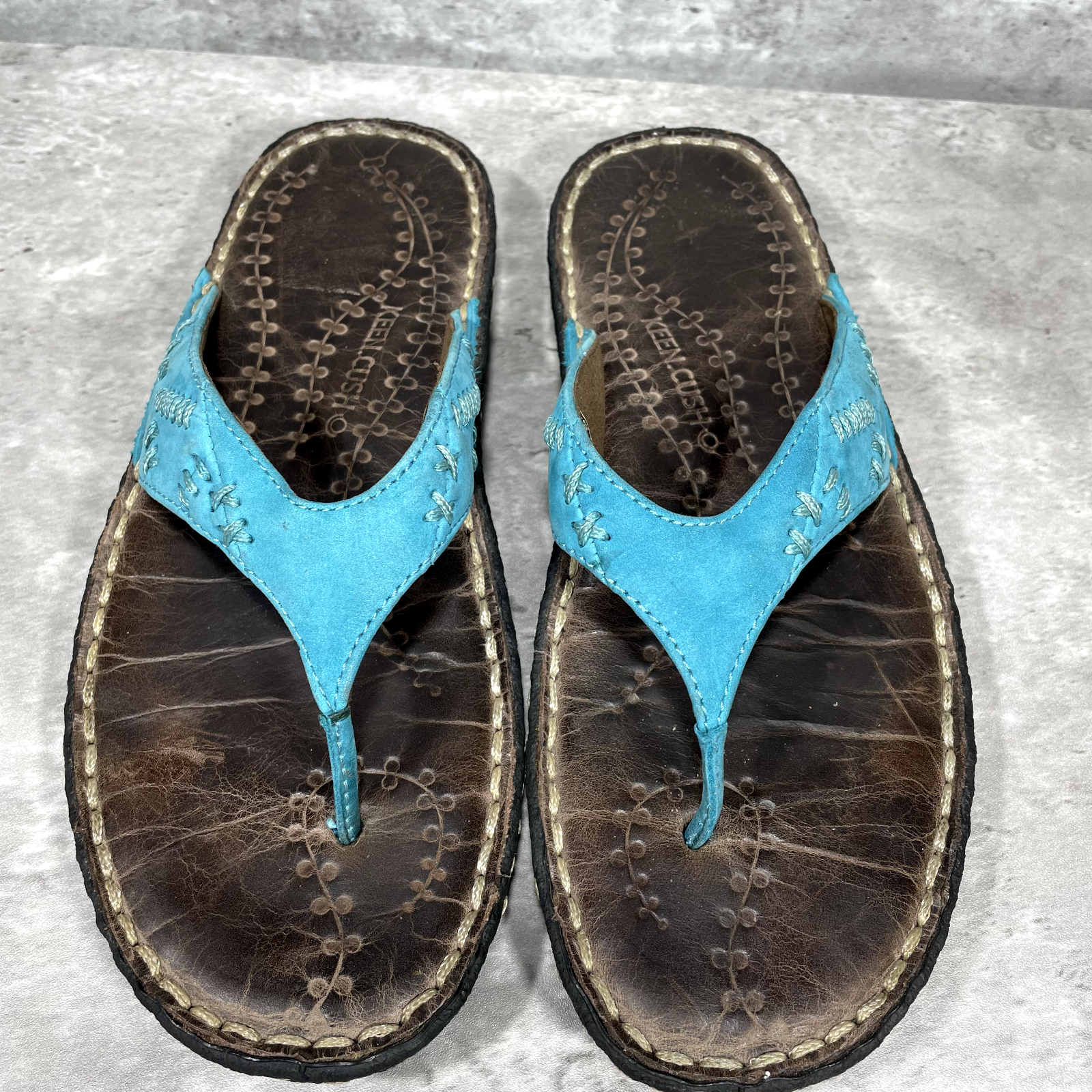 Infradito KEEN Cush donna taglia 8 blu nabuk perizoma beachwear sandali slip on
