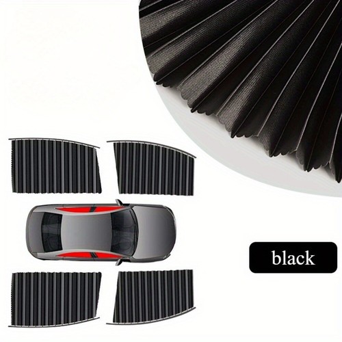 4-Pack Retractable Car Sunshades w/ Sliding Track-Magnetic Suction UV Protection - Picture 7 of 13