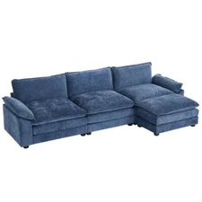 FCH L Shape Sectional Sofa Set with Footstool Living Room Furniture Couch