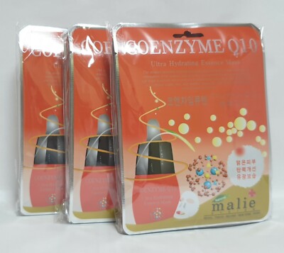 30 Stück Malie Coenzym Q10 Gesichtsmaske Packungen Blatt 25g Pflegende Feuchtigkeit Kosmetik