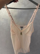 Dolce & Gabbana Womens Pink Mesh Tank Top Cam...