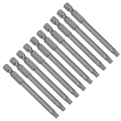 10pcs 75mm 1/4'' Hex Shaft T25 Magnetic Torx Head Screwdriver Tips S2 Alt