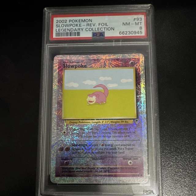 PSA 8 Slowpoke Reverse Holo Legendary LC 2002 93 English Cert 66230945