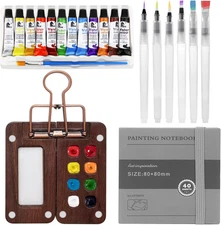 Tobios Watercolor Kit, Tobio Mini Watercolor Set, Travel Watercolor Set with 12