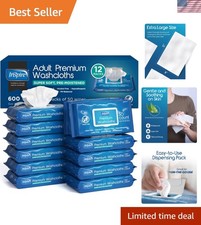 Gentle Aloe Infused Adult Wipes for Incontinence  Freshening - 12x50 Count
