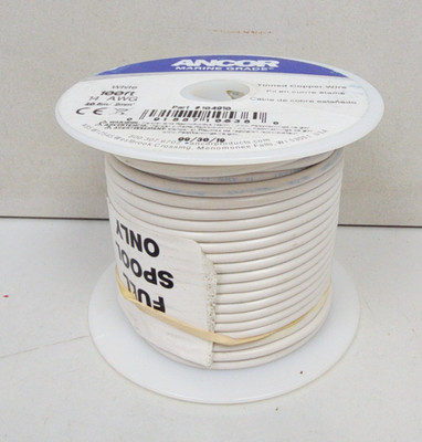 Ancor 14 AWG weiß verzinnt Kupfer Marine Draht 100 Fuß Spule 104910