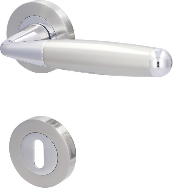 Alpertec Bb-Rosettengarnitur Solid 8 Edelstahl Silber Rund Rosettengarnitur-image