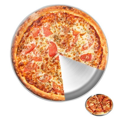 12 Inch Stainless Steel Pizza Pan, Pizza Pan for Oven, Round Baking Tray, Sil...