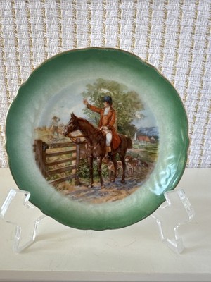 Vintage CICO Porcelain Fox Hunt Trinket Dish Plate GERMANY US ZONE -Collectible