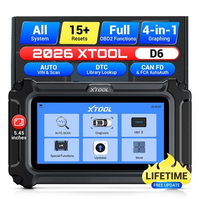 2026 XTOOL D6 Car OBD2 Scanner All System Diagnostic Tool Lifetime Free Update