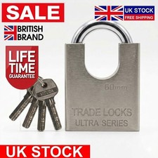 Heavy Duty Padlock 60mm High Security Lock with 4 Keys Gate Shed Chain