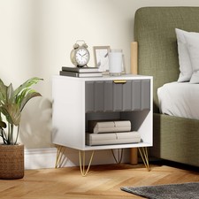 HOMCOM Bedside Drawers Modern Bedside Cabinet with Drawer and Handle Refurbished