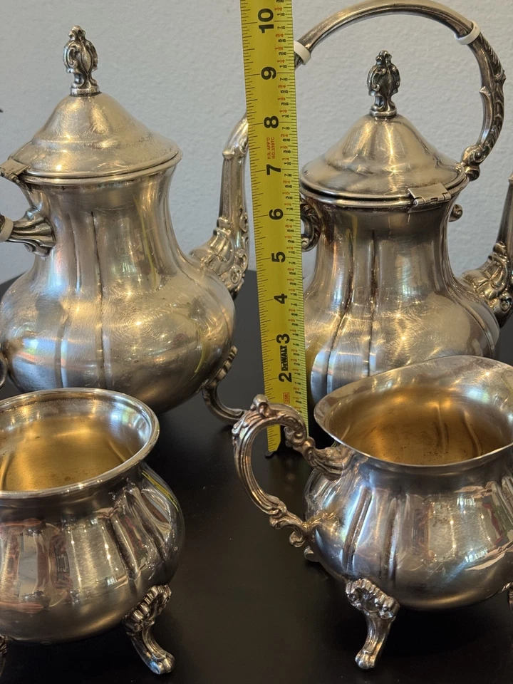 Лот из 6 шт. винтажных посеребренных чайных сервизов Towle Grand Duchess чайник кофейник сахар - Изображение 4 из 4