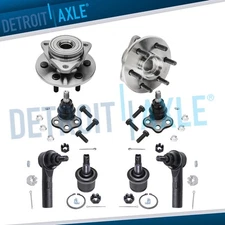 4WD 8pc Wheel Hub BearingTieRod Ball Joint for 2000-04 Dodge Dakota Durango