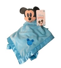 Disney Baby Mickey Mouse Blue Blankee Lovey Security Blanket Plush Soft NEW 