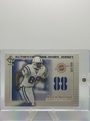 2002 Pacific Private Stock Reserve #57 Marvin Harrison Game Used Jersey /88 Rare
