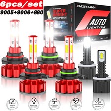 For Tahoe 2001-2006 - 6x Combo LED Headlight High Low Beam Fog Light Bulbs