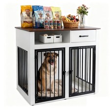 Easy to Assemble Dog Crate Furniture, 37.4 Inch No Tools Required Kennel for ...